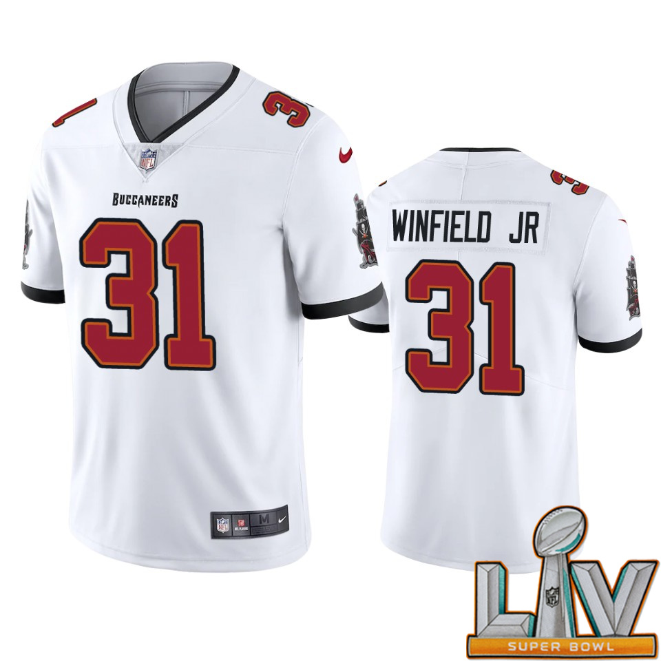 Super Bowl LV 2021 Men Nike Tampa Bay Buccaneers #31 Antoine Winfield Jr. White 2020 NFL Draft Vapor Limited Jersey